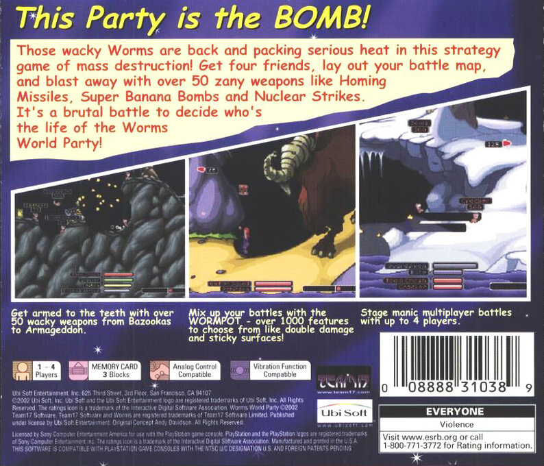 Worms World Party — Box back