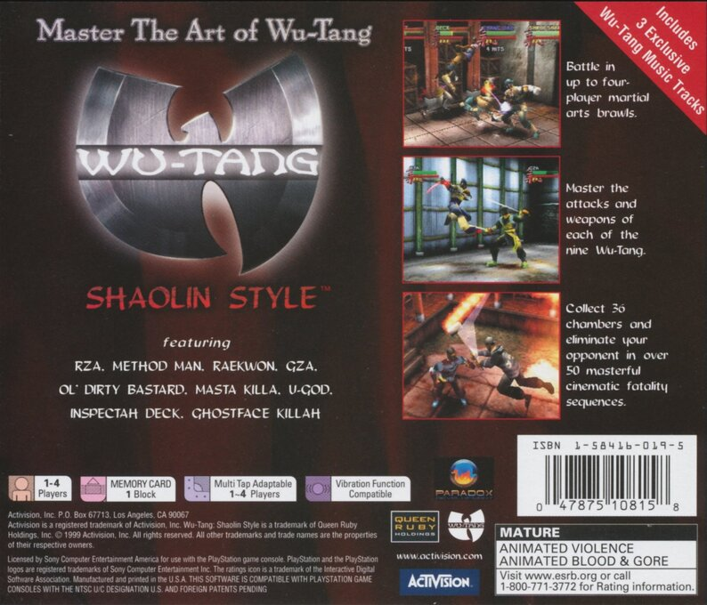 Wu-Tang : Shaolin Style — Box back