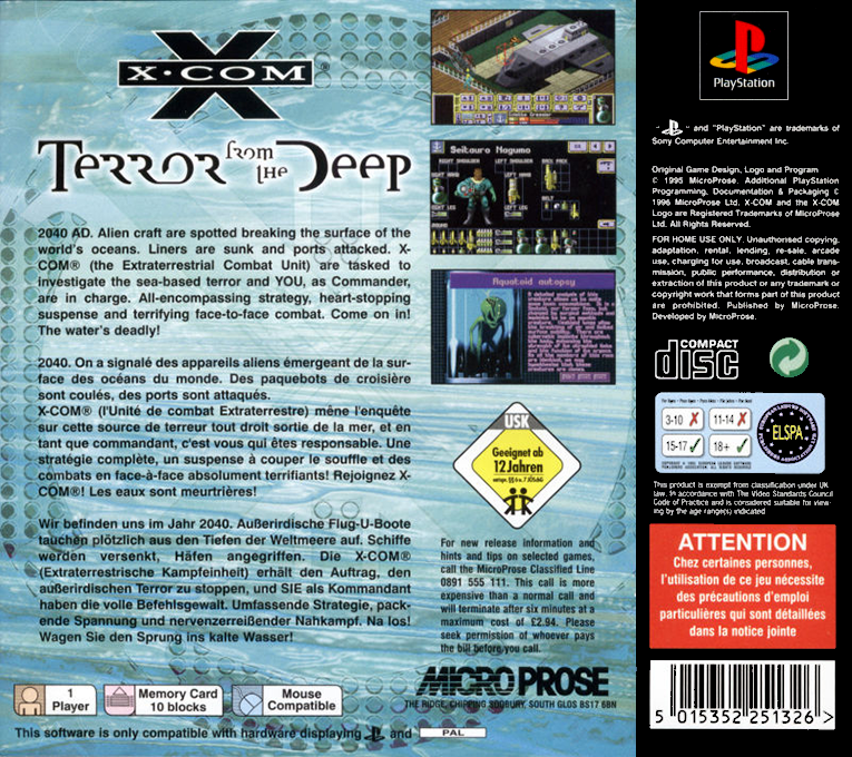 X-COM : Terror from the Deep — Box back