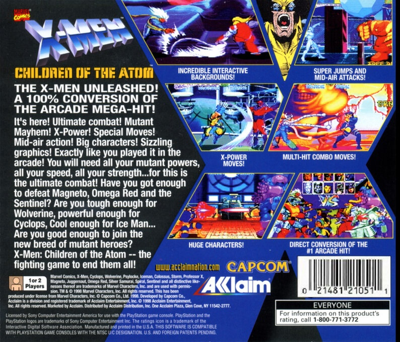 X-Men : Children of the Atom — Box back