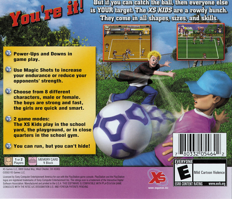 XS Junior League Dodgeball — Box back