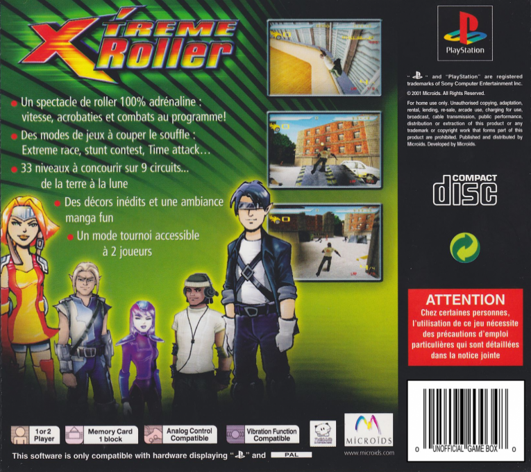 X'Treme Roller — Box back