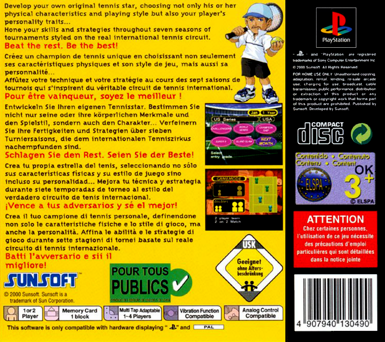Yeh Yeh Tennis — Box back