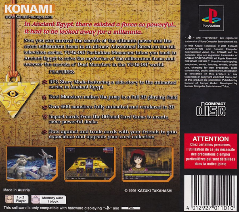 Yu-Gi-Oh! Forbidden Memories — Box back