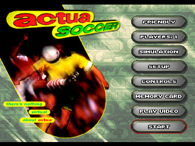 Actua Soccer — Title screen