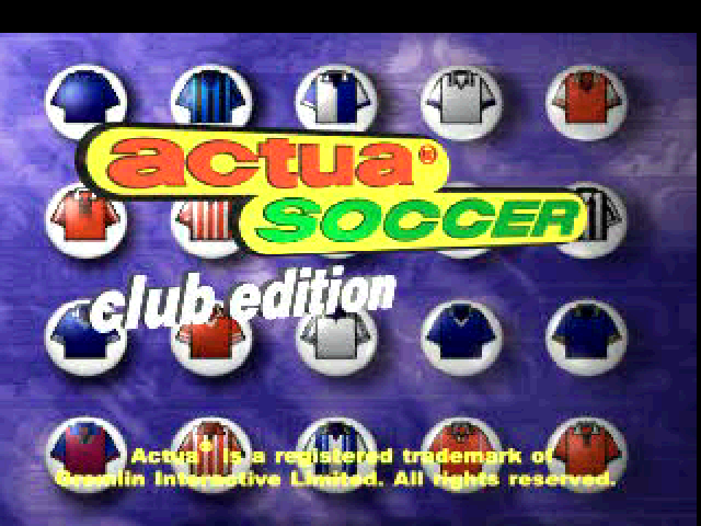 Actua Soccer : Club Edition — Title screen