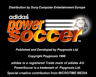Adidas Power Soccer — Title screen