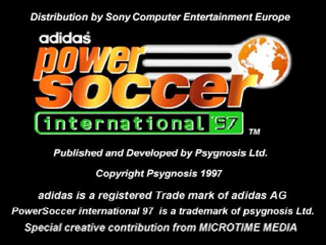 Adidas Power Soccer International '97 — Title screen