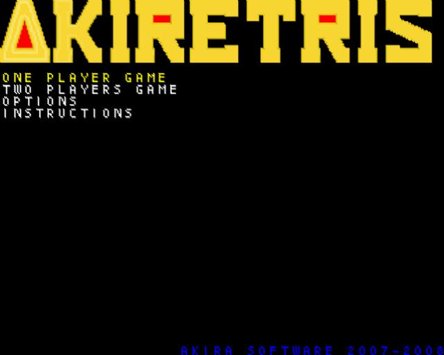 Akiretris — Title screen