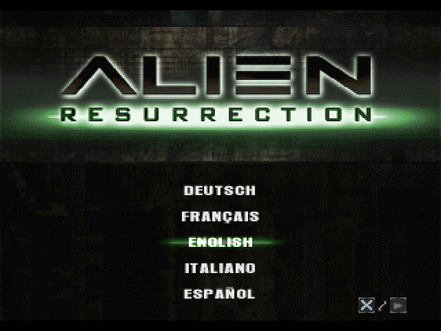 Alien Resurrection — Title screen