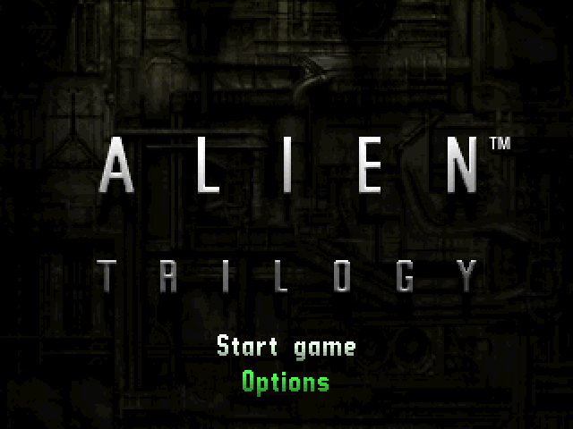 Alien Trilogy — Title screen
