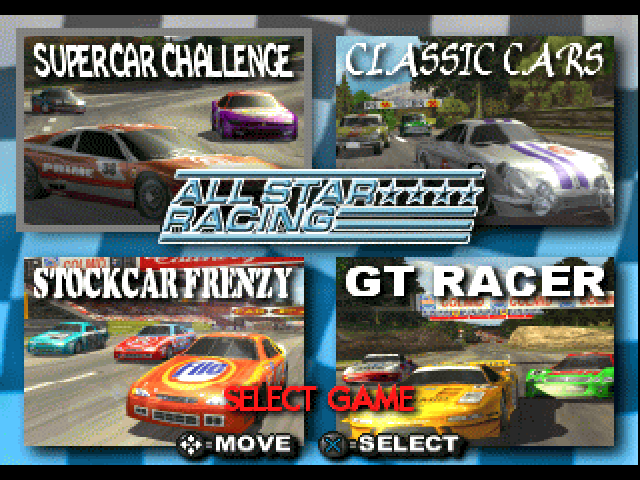 All Star Racing — Title screen