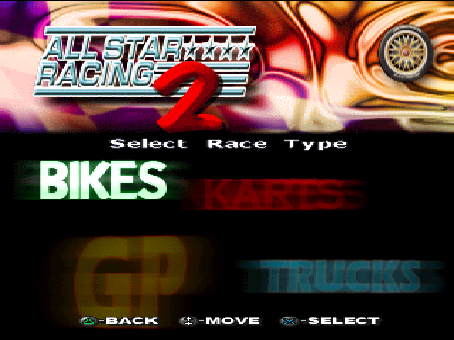 All Star Racing 2 — Title screen