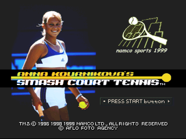 Anna Kournikova's Smash Court Tennis — Title screen