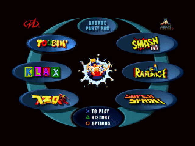 Arcade Party Pak — Title screen