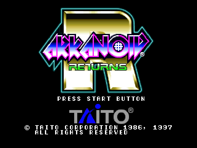 Arkanoid Returns — Title screen