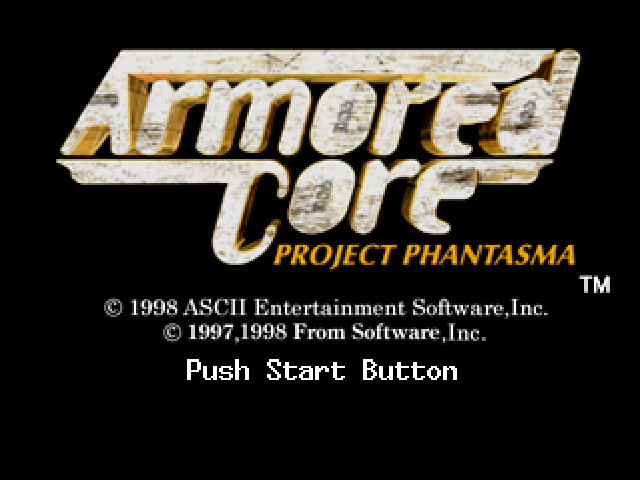 Armored Core : Project Phantasma — Title screen