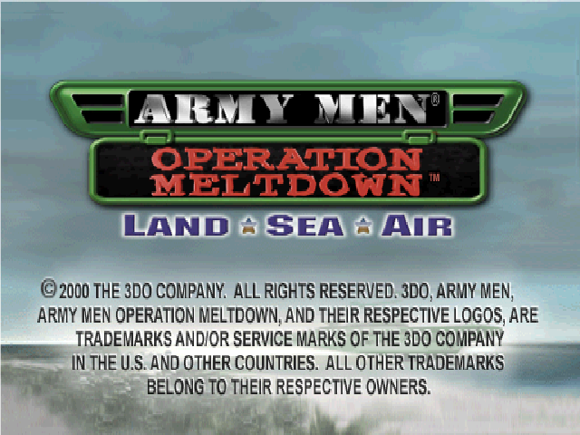 Army Men : Land, Sea, Air — Title screen