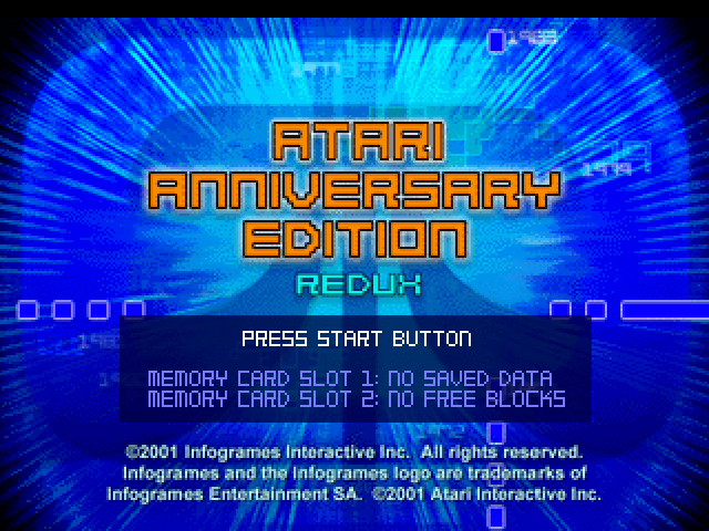 Atari Anniversary Edition Redux — Title screen
