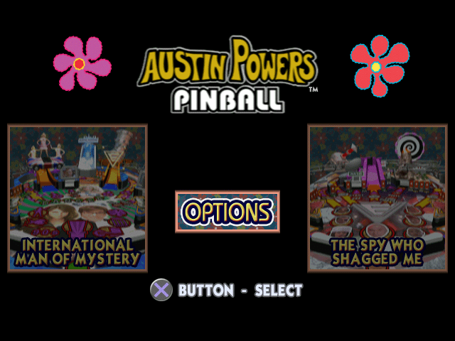 Austin Powers Pinball — Title screen