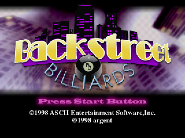 Backstreet Billiards — Title screen