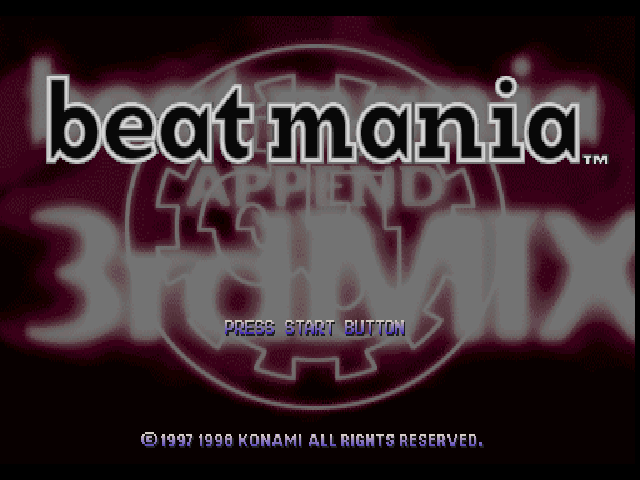 Beat Mania Append 3rdmix — Title screen