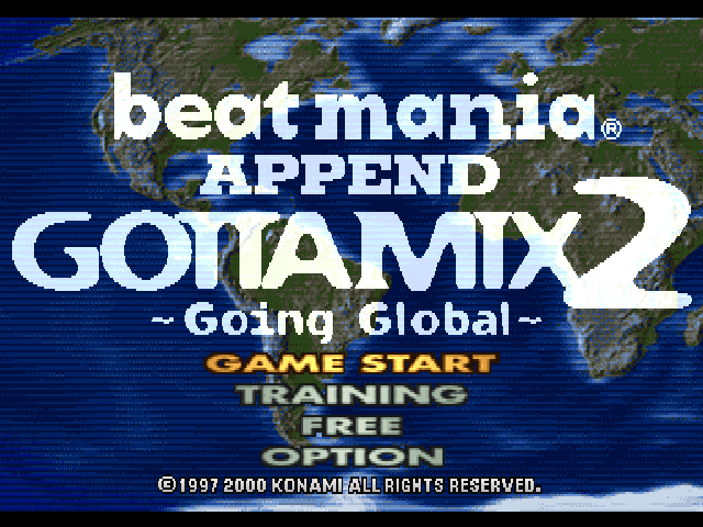 Beat Mania Append Gottamix 2 - Going Global — Title screen