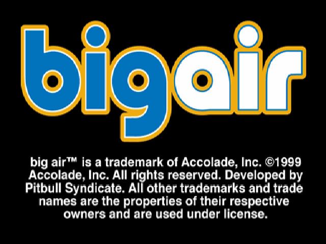Big Air — Title screen