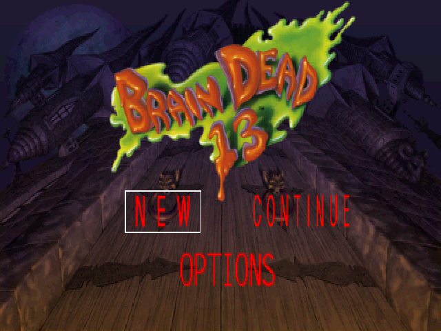 Brain Dead 13 — Title screen