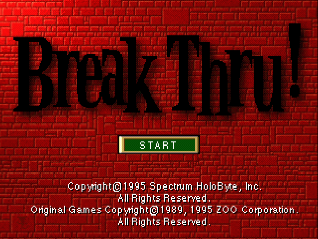 Break Thru! — Title screen