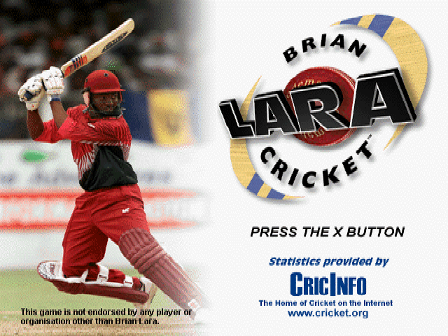 Brian Lara Cricket — Title screen