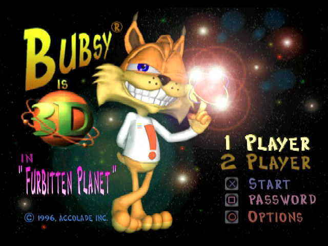 Bubsy 3D : Furbitten Planet — Title screen