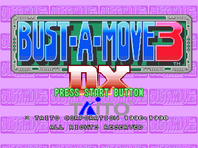 Bust-A-Move 3 DX — Title screen
