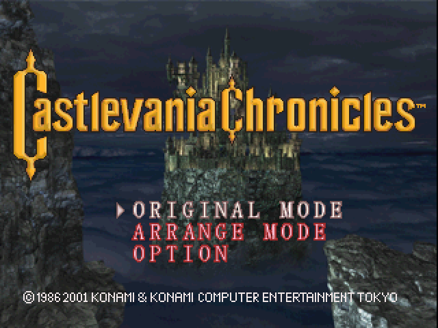 Castlevania Chronicles — Title screen