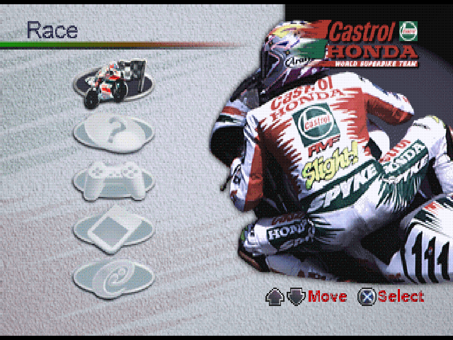 Castrol Honda VTR — Title screen