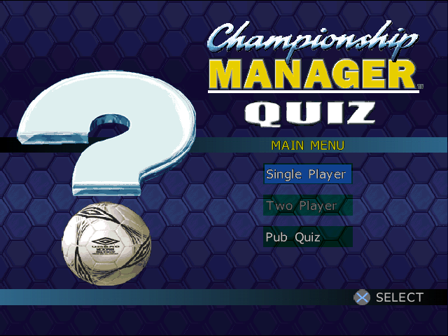 Championship Manager Quiz — Title screen