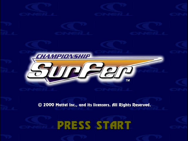 Championship Surfer — Title screen