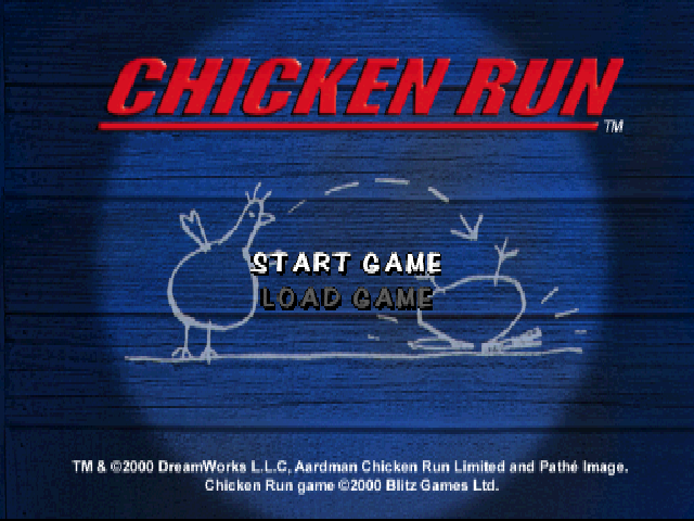 Chicken Run — Title screen