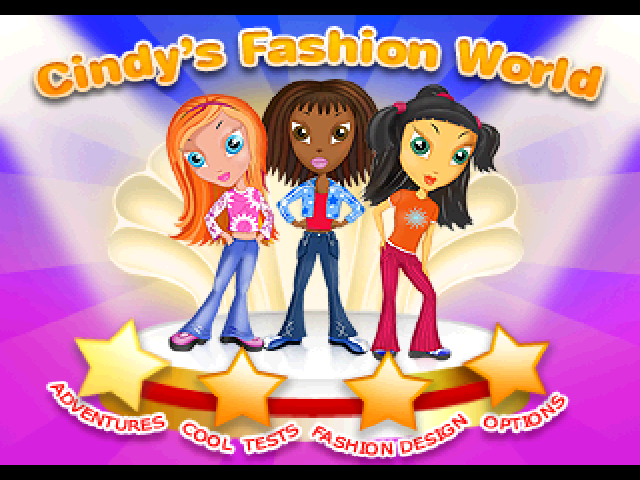Cindy's Fashion World — Title screen