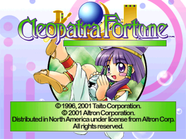 Cleopatra's Fortune — Title screen