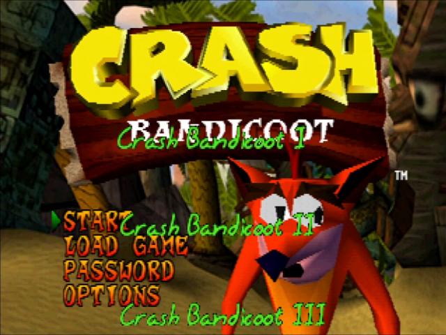 Crash Bandicoot Collection — Title screen