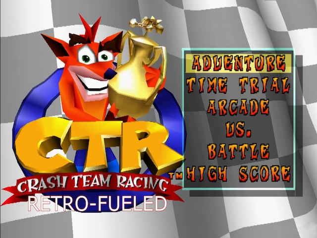 Crash Team Racing - Retro-Fueled — Title screen