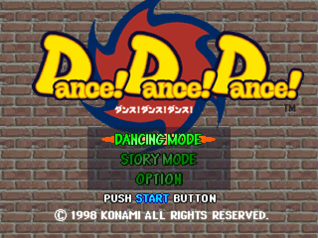 Dance! Dance! Dance! — Title screen