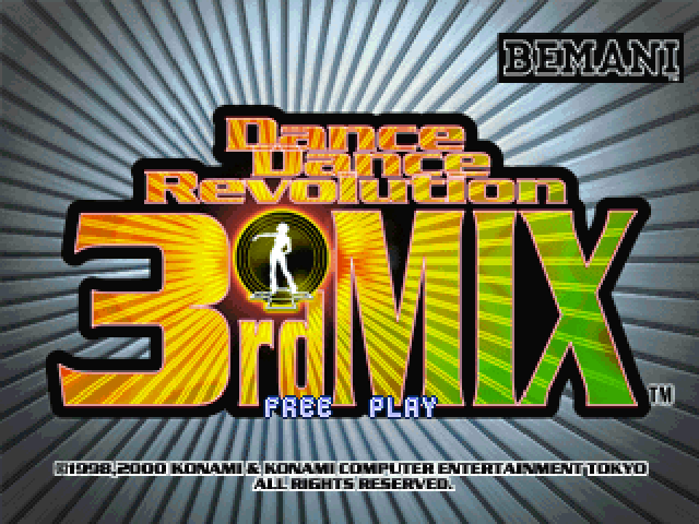 Dance Dance Revolution 3rd Mix — Title screen