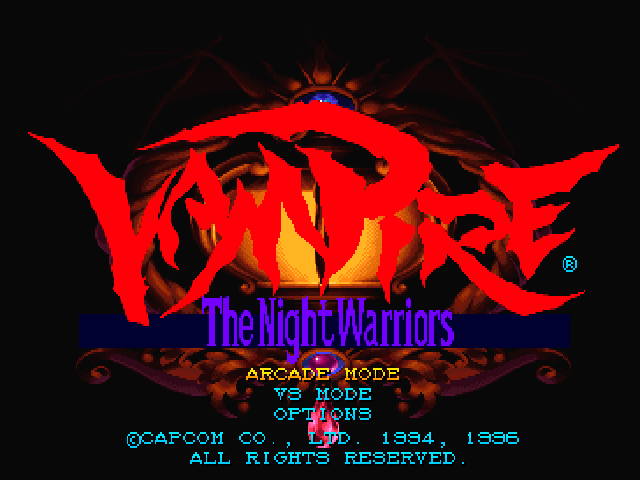 Darkstalkers : The Night Warriors — Title screen