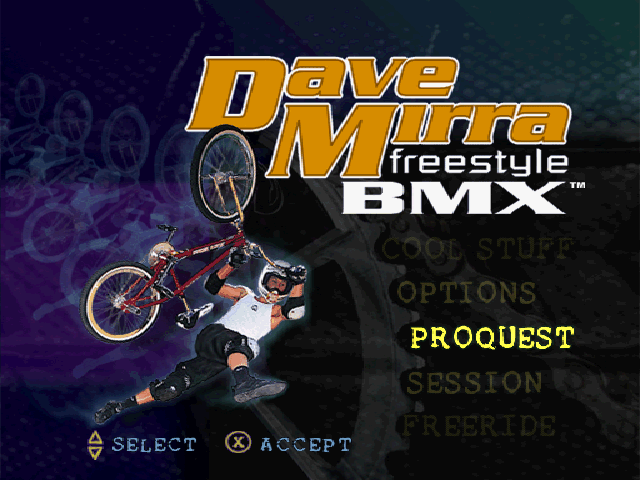 Dave Mirra Freestyle BMX — Title screen