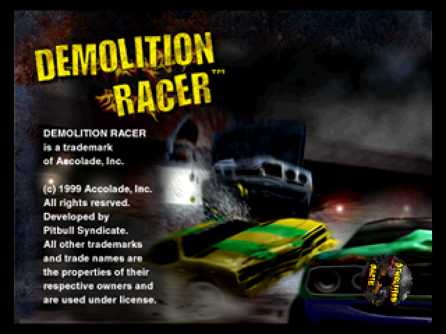 Demolition Racer — Title screen
