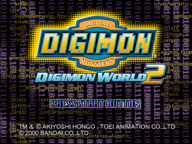 Digimon World 2 — Title screen