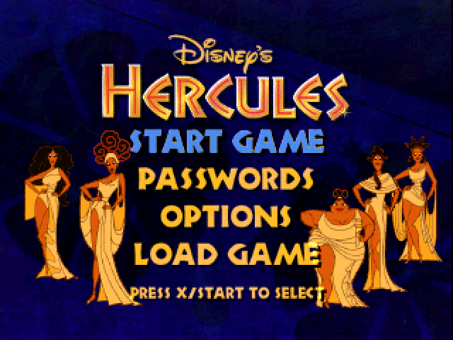Disney's Hercules Action Game — Title screen