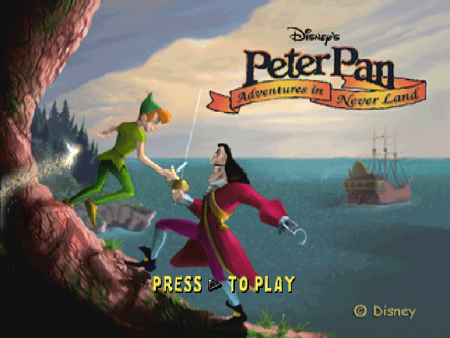 Disney's Peter Pan : Adventures in Never Land — Title screen